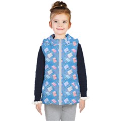 Notepads Pens And Pencils Kids  Hooded Puffer Vest by SychEva