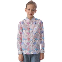 Notepads Pens And Pencils Kids  Long Sleeve Shirt by SychEva