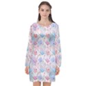 Notepads Pens And Pencils Long Sleeve Chiffon Shift Dress  View1