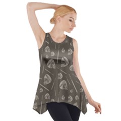 Heavy Metal Punk Guitar Music Brown Beige Side Drop Tank Tunic by alternativemood