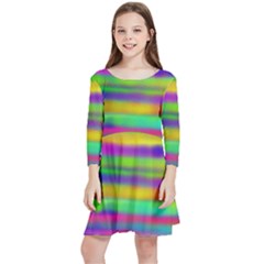 Mermaid And Unicorn Colors For Joy Kids  Quarter Sleeve Skater Dress by pepitasart