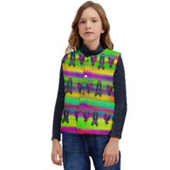 Mermaids And Unicorn Colors For Flower Joy Kid s Short Button Up Puffer Vest	