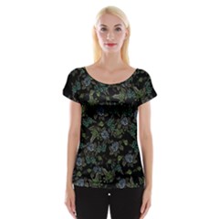 Moody Flora Cap Sleeve Top