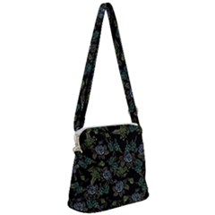 Moody Flora Zipper Messenger Bag