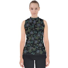 Moody Flora Mock Neck Shell Top