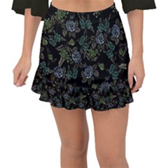 Moody Flora Fishtail Mini Chiffon Skirt