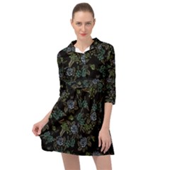 Moody Flora Mini Skater Shirt Dress