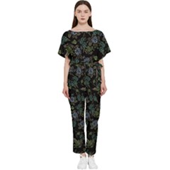 Moody Flora Batwing Lightweight Chiffon Jumpsuit