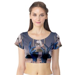 Death Short Sleeve Crop Top by Blueketchupshop