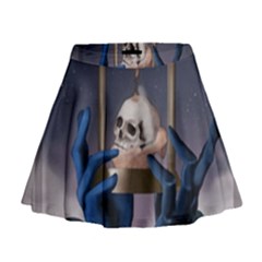 Death Mini Flare Skirt by Blueketchupshop