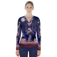 Death V-neck Long Sleeve Top by Blueketchupshop