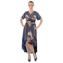 Death Front Wrap High Low Dress by Blueketchupshop