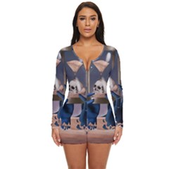 Death Long Sleeve Boyleg Swimsuit