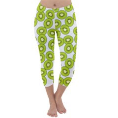 Kiwi Pattern Capri Winter Leggings  by Valentinaart