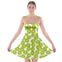 Kiwi Pattern Strapless Bra Top Dress by Valentinaart