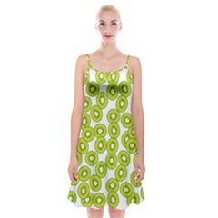 Kiwi Pattern Spaghetti Strap Velvet Dress by Valentinaart