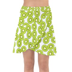 Kiwi Pattern Wrap Front Skirt by Valentinaart