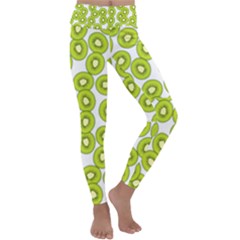 Kiwi Pattern Kids  Lightweight Velour Classic Yoga Leggings by Valentinaart