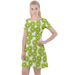 Kiwi Pattern Cap Sleeve Velour Dress  by Valentinaart