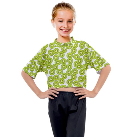 Kiwi Pattern Kids Mock Neck Tee by Valentinaart