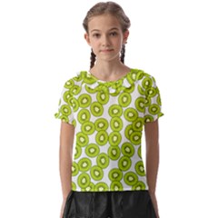 Kiwi Pattern Kids  Frill Chiffon Blouse