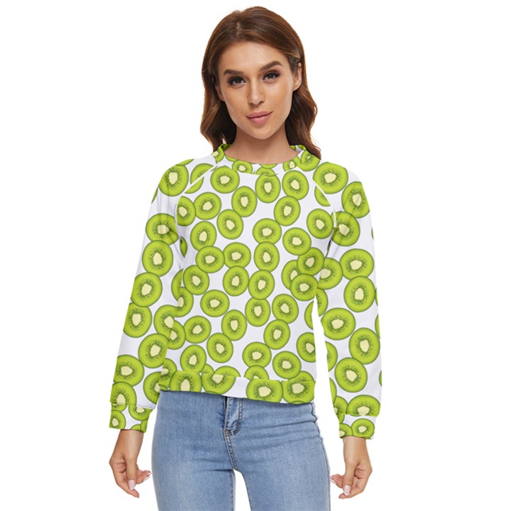 Kiwi pattern Women s Long Sleeve Raglan Tee