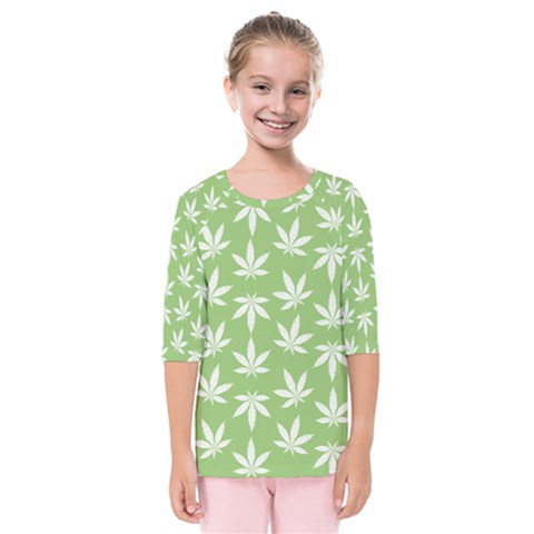 Weed Pattern Kids  Quarter Sleeve Raglan Tee by Valentinaart