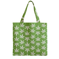 Weed Pattern Zipper Grocery Tote Bag by Valentinaart