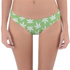 Weed Pattern Reversible Hipster Bikini Bottoms by Valentinaart