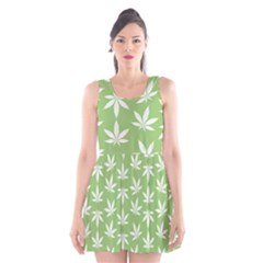 Weed Pattern Scoop Neck Skater Dress by Valentinaart