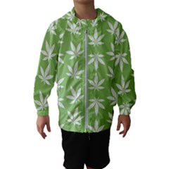 Weed Pattern Kids  Hooded Windbreaker by Valentinaart