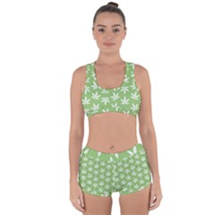 Weed Pattern Racerback Boyleg Bikini Set by Valentinaart