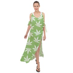 Weed Pattern Maxi Chiffon Cover Up Dress by Valentinaart