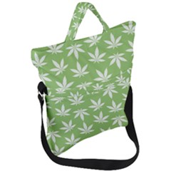 Weed Pattern Fold Over Handle Tote Bag by Valentinaart