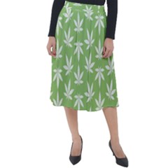 Weed Pattern Classic Velour Midi Skirt  by Valentinaart