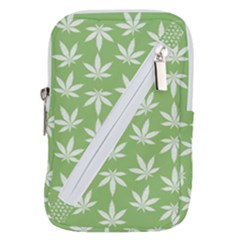 Weed Pattern Belt Pouch Bag (large) by Valentinaart