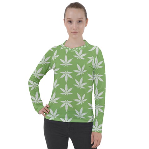 Weed Pattern Women s Pique Long Sleeve Tee by Valentinaart