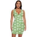 Weed Pattern Draped Bodycon Dress View1