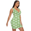 Weed Pattern Draped Bodycon Dress View3