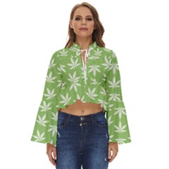 Weed Pattern Boho Long Bell Sleeve Top by Valentinaart