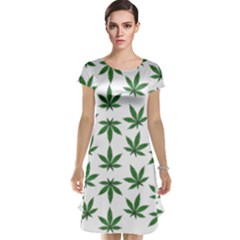 Weed Pattern Cap Sleeve Nightdress