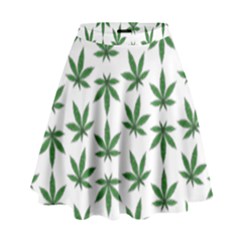 Weed Pattern High Waist Skirt by Valentinaart