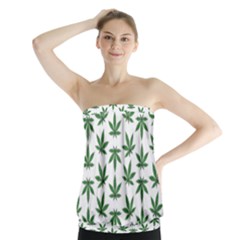 Weed Pattern Strapless Top by Valentinaart