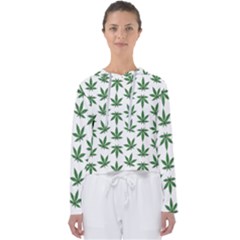 Weed Pattern Women s Slouchy Sweat by Valentinaart