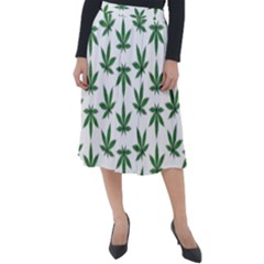 Weed Pattern Classic Velour Midi Skirt  by Valentinaart