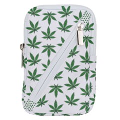 Weed Pattern Belt Pouch Bag (large) by Valentinaart