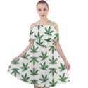 Weed Pattern Cut Out Shoulders Chiffon Dress View1