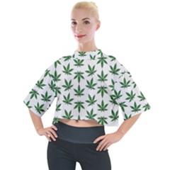 Weed Pattern Mock Neck Tee by Valentinaart