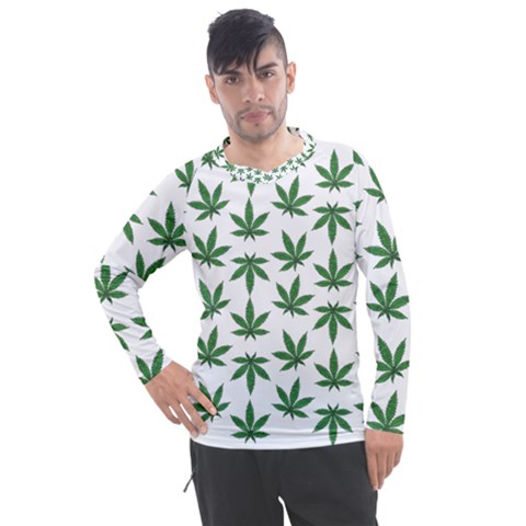 Weed Pattern Men s Pique Long Sleeve Tee by Valentinaart