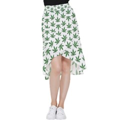 Weed Pattern Frill Hi Low Chiffon Skirt by Valentinaart